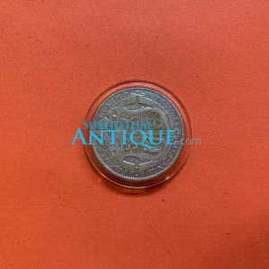 เหรียญเก่าเนื้อเงินประเทศอังกฤษสมัยพระเจ้า GEORGIVS V  ปี ค.ศ.1923 มูลค่า 1/2 CROWN ตรงสมัย ร.5 พ.ศ.2466 - Image 3