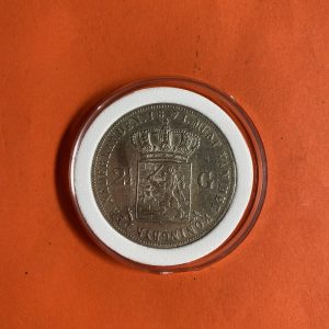 เหรียญเก่าเนื้อเงินประเทศ NEDERLANDEN สมัย พระเจ้าWILLEM III KONING ปี1871 มูลค่า 2 1/2 Gulden ตรงกับต้นสมัย ร.5 ( ปี2414 ) - Image 3