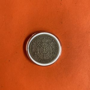 เหรียญเก่าเนื้อเงินประเทศ FRANCE สมัย NAPOLEON III ปี1866 มูลค่า 2 Fance ตรงกับปลายสมัย ร.4 พ.ศ.2409 - Image 3