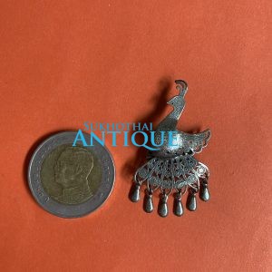 เข็มกลัดเนื้อเงิน รูปนกยุงมีติดตุ้งติ่งหกเม็ด สวยงามคลาสสิกพร้อมใช้ - Image 2