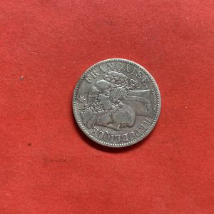 เหรียญเก่าเนื้อเงินประเทศ FRANCE สมัย THE THIRD REPUBLIC ปีค.ศ.1887 มูลค่า 2 Fance ตรงกับสมัย ร.5 พ.ศ.2430 สวยเดิม - Image 3