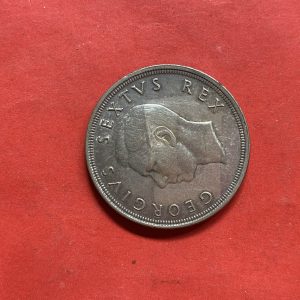 เหรียญเก่าเนื้อเงินประเทศ SOUTH AFRICA  สมัย GEORG IVS  ปีค.ศ.1948 มูลค่า 5 SHILLINGS ปลายสมัย ร.8 พ.ศ.2491 สวย - Image 3