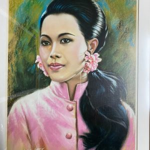 รูปวาดราชินีเก่า โดย นาย สมบูรณ์สว่างจันทร์ ขนาด 50ซมX38ซม  จัดพิมพ์ที่ ห.ห.จ.โรงพิมพ์นิยมช่าง 7/30 สุขุมวิท 85 - Image 2