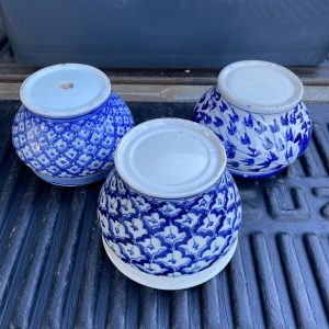 กระโถนกระเบื้องเก่าใบเล็กมี 3 ลาย - Image 3