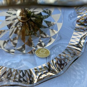 จานใส่่ผลไม้สีใสลายทองผลิตจากประเทศเยอรมันเก่าเก็บไม่เคยใช้งาน สามารถถอดประกอบสวยงามมาก - Image 4