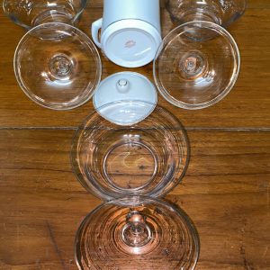 ถ้วยแก้ใสไว้ใส่ขนมหวานเก่าโบราณสำหรับไปวัดตักบาตรพร้อมฝารวม3 ใบ และถ้วยนำ้เก่าพร้อมฝา1ใบ เก็บได้สมบูรณมากๆ - Image 2