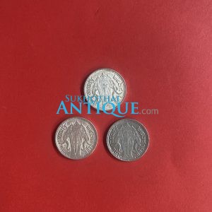 เหรียญหนึ่งสลึงช้างสามเศียรเนื้อเงินสมัย ร.6 ปี พ.ศ.2462 (1เหรียญ) และ2468 (2เหรียญ) จำนวน 3 เหรียญสวยงามคมชัดเดิม - Image 2