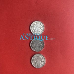 เหรียญหนึ่งสลึงช้างสามเศียรเนื้อเงินสมัย ร.6 ปี พ.ศ.2462 (1เหรียญ) และ2468 (2เหรียญ) จำนวน 3 เหรียญสวยงามคมชัดเดิม - Image 3