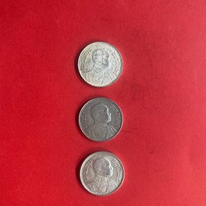 เหรียญหนึ่งสลึงช้างสามเศียรเนื้อเงินสมัย ร.6 ปี พ.ศ.2462 (1เหรียญ) และ2468 (2เหรียญ) จำนวน 3 เหรียญสวยงามคมชัดเดิม - Image 4