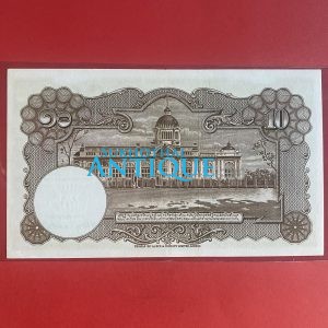 ธนบัตรแบบ 9 10 บาท รุ่นที่ 4 ประกาศใช้ 25 พฤศจิกายน 2498 ลายเซ็น ภ.บริภัณฑ์ยุทธกิจ - เกษม ศรีพยัคฆ์ พิมพ์ บริษัท โทมัส เดอ ลา รู - Image 4