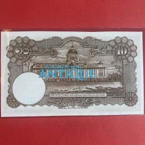 ธนบัตรแบบ 9 10 บาท รุ่นที่ 4 ประกาศใช้ 25 พฤศจิกายน 2498 ลายเซ็น ภ.บริภัณฑ์ยุทธกิจ - ส.วินิจฉัยกุล พิมพ์ บริษัท โทมัส เดอ ลา รู - Image 4