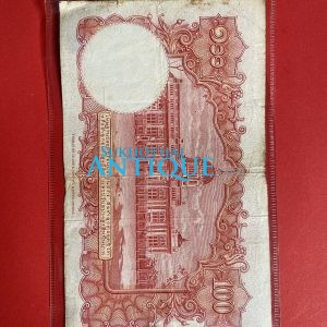 ธนบัตรแบบ 9 100 บาท รุ่นที่ 5 ประกาศใช้ 27 สิงหาคม 2501 ลายเซ็น ส.วินิจฉัยกุล - ป๋วย อึ๊งภากรณ์ พิมพ์ บริษัท โทมัส เดอ ฯ - Image 3