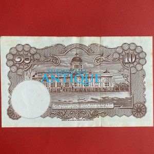 ธนบัตรแบบ 9 10บาท รุ่นที่ 6 ประกาศใช้  27 สิงหาคม  2501  ลายเซ็น สมหมาย ฮุนตระกูล - พิสุทธิ์ นิมมานเหมินท์  พิมพ์ที่ บริษัท โทมัส - Image 4