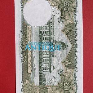 ธนบัตรแบบ 9 20 บาท รุ่นที่ 6 ประกาศใช้ 27 สิงหาคม 2501 ลายเซ็น ส.วินิจฉัยกุล - ป๋วย อึ๊งภากรณ์ พิมพ์ บริษัท โทมัส เดอ ลา ลู - Image 3