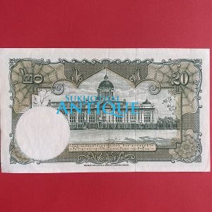 ธนบัตรแบบ 9 20 บาท รุ่นที่ 6 ประกาศใช้ 27 สิงหาคม 2501 ลายเซ็น ส.วินิจฉัยกุล - ป๋วย อึ๊งภากรณ์ พิมพ์ บริษัท โทมัส เดอ ลา ลู - Image 4