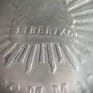 เหรียญเก่าเนื้อเงินประเทศ  MEXICO  8R ปี ค.ศ. 1892 เป็นเหรียญที่ผ่านการออกเกรด เป็นเหรียญบล็อกยอดนิยม (ฟันหนู) สวยมาก - Image 4