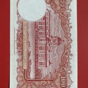 ธนบัตรแบบ 9 100 บาท รุ่นที่ 5 ประกาศใช้  27  สิงหาคม 2501  ลายเซ็น ส. วินิจฉัยกุล - ป๋วย อึ๊งภากรณ์ พิมพ์ บริษัท โทมัส เดอ ลา ลู - Image 3