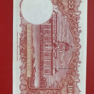 ธนบัตรแบบ 9 100 บาท รุ่นที่ 5 ประกาศใช้  27  สิงหาคม 2501  ลายเซ็น ส. วินิจฉัยกุล - ป๋วย อึ๊งภากรณ์ พิมพ์ บริษัท โทมัส เดอ ลา ลู - Image 3