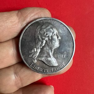 เหรียญวันชาติสหรัฐ GUARANTEED ONE SILVER EAGLE เนื้อเงิน ปี 1977 - Image 3