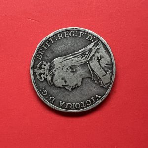 เหรียญเก่าเนื้อเงินประเทศอังกฤษสมัยพระเจ้า VICTORIA  D:G:  ปี ค.ศ.1892 มูลค่าไม่ระบุ เส้นผ่าศูนย์ 38 มม.  ตรงกับสมัย ร.5 พ.ศ.2435 - Image 4