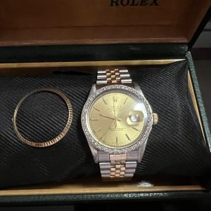 นาฬิกาRolex รุ่น Datejust 1603 สภาพเก็บเก่าแทบไม่ได้ใช้กรอบฝังเพชร สวยมากพร้อมกล่องไม้เดิมๆ - Image 4