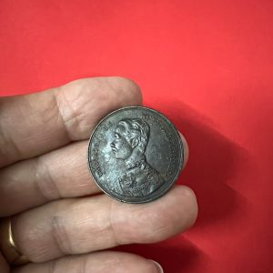 เหรียญทองแดงพระบรมรูป ร.5 - พระสยามเทวาธิราช 1 เซี้ยว ( 2อัฐ ) ปี ร.ศ. 109 สวยคมชัด - Image 2