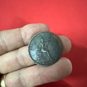 เหรียญทองแดงพระบรมรูป ร.5 - พระสยามเทวาธิราช 1 เซี้ยว ( 2อัฐ ) ปี ร.ศ. 109 สวยคมชัด - Image 4