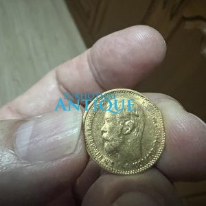 เหรียญเก่าเนื้อทองคำประเทศ RUSSIA สมัยพระเจ้าซาร์นิโคลัสที่ 2 ราคา 5 Roubles ปี 1898 ตรงกับ พ.ศ.2441 พระสหายรัชกาล 5 - Image 2
