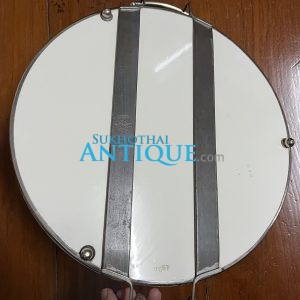 ถาดกระเบื้องโบราณขนาดสผ.16" ลายช่อดอกกุหลาบสีชมพูขาวบาน 3 ดอก กำลังบาน 1 ดอก สวยงามสมบูรณ์ - Image 4