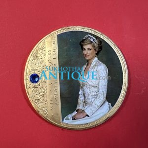 เหรียญที่ระลึก Princess Diana Gold Plated Medal Coin Swarovski Crystal 70 (7 ซ.ม.) - Image 2