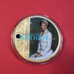 เหรียญที่ระลึก Princess Diana Gold Plated Medal Coin Swarovski Crystal 70 (7 ซ.ม.) - Image 4